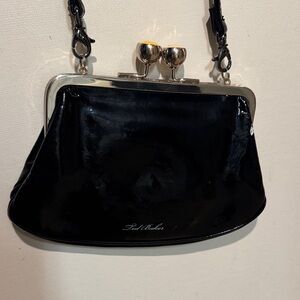 Black Patent Leather Ted Baker Handbag with removable strap